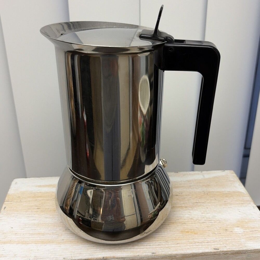 Vev ViganoT6 Espresso Coffee Pot 6 Cup 18/10 Stainless Steel Italy Inox vintage